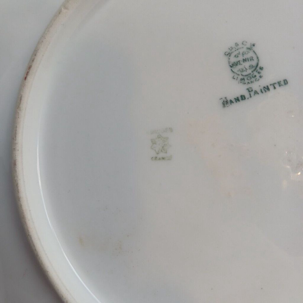 Limoges Lagarde Hand Painted Blackberries Porcelain Plate 9 Inch - Picture 8 of 8